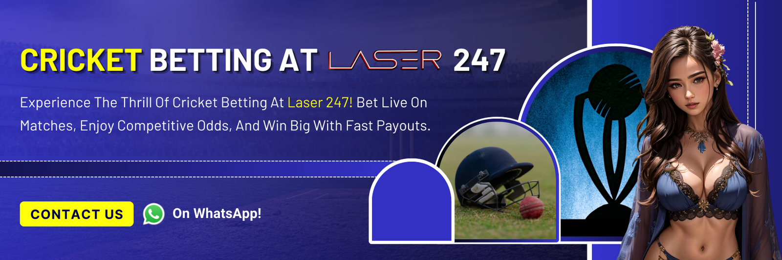 Cricket betting at Laser 247 1650 x 550