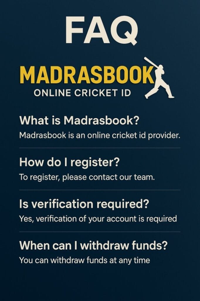Madrasbook FAQ Online cricket id