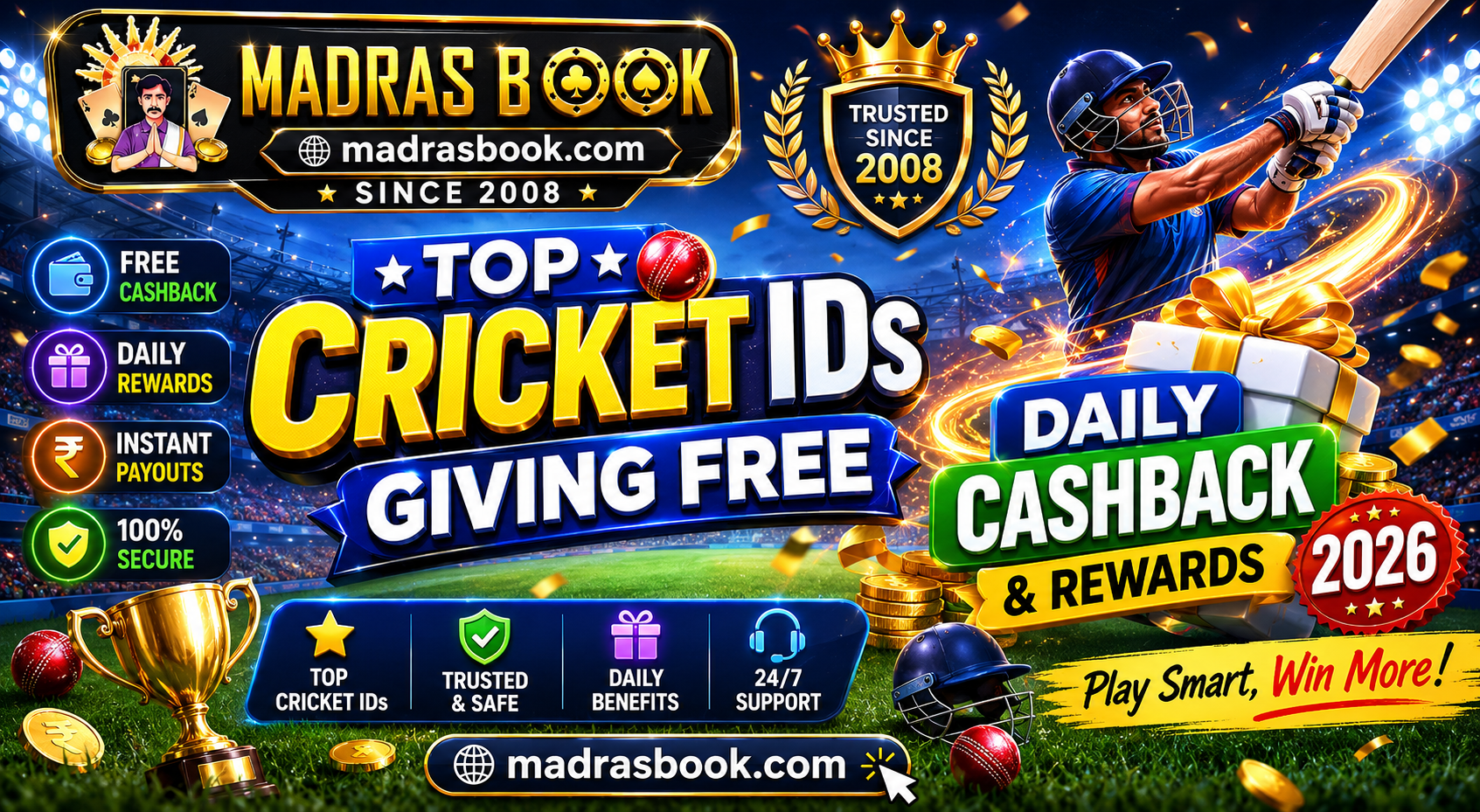 Cricket IDs Giving Free Daily Cashback & Rewards | Online Madrasbook