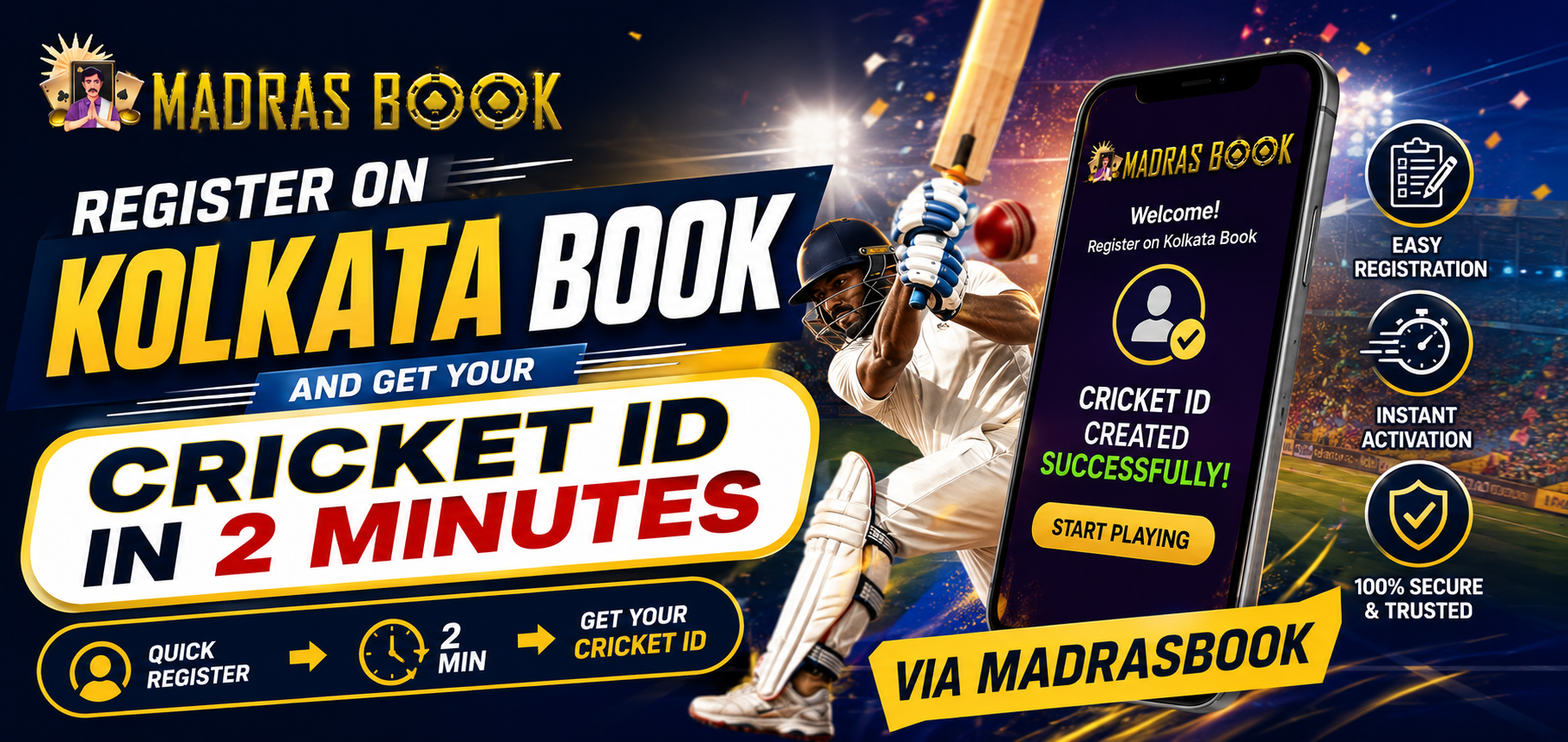 Kolkata Book Cricket ID:- Get Your Cricket ID in 2 Minutes