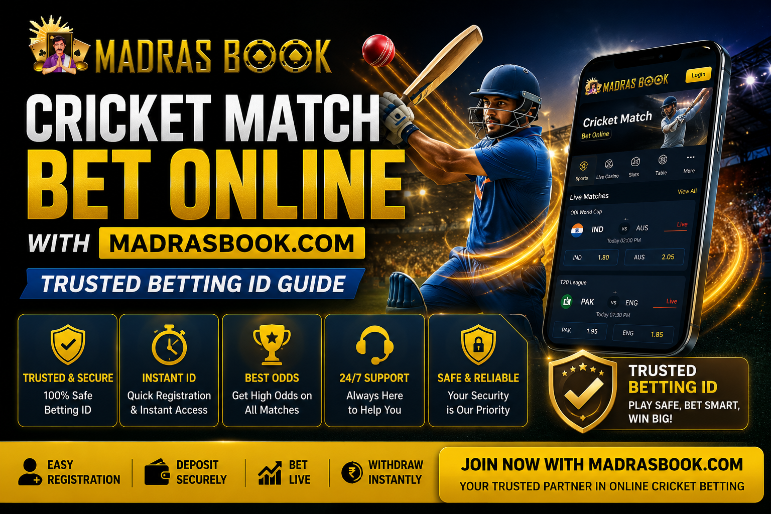 Cricket Match Bet Online with Madrasbook.com