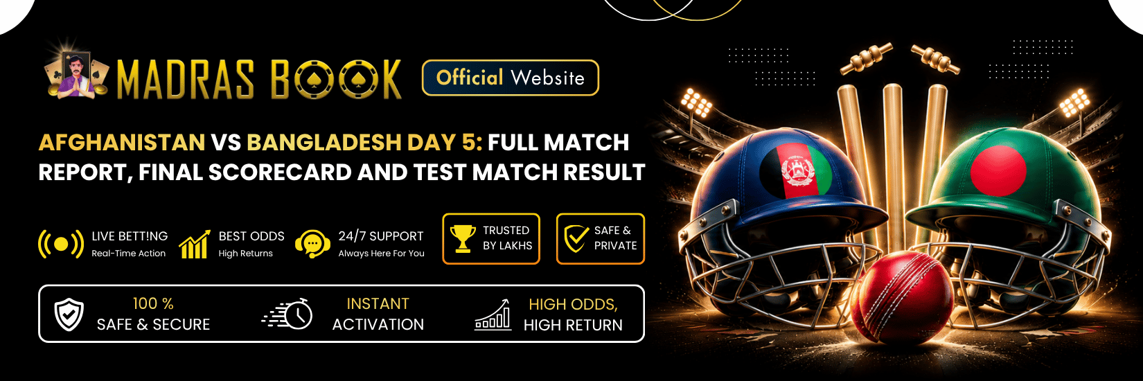 Afghanistan vs Bangladesh Day 5 Match Updates & Final Score